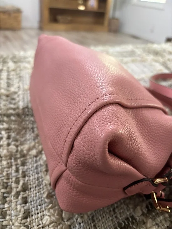 Michael Kors Sia Small Double-Zip Crossbody Blush Pink Leather Bag - Picture 14 of 16